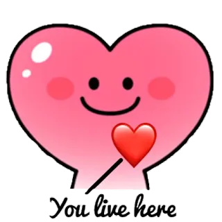 ❤ You live here corazón, amor, lindo, pegatina telegram sticker