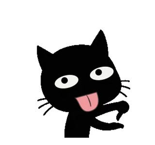 🤪 gato, lengua, animal, lindo, dibujos animados, pegatina whatsapp sticker