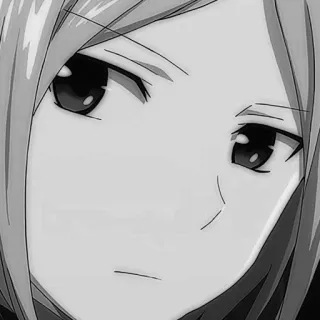 ⚔️ Anime, Manga, Fille, Portrait, Noir et blanc whatsapp sticker