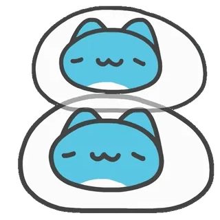 😴 кот, синий, милый, стикер, животное, мультфильм, каваий whatsapp sticker