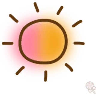 🍥 cerchio, sole, arancione, rosa, marrone, bagliore, luce telegram sticker