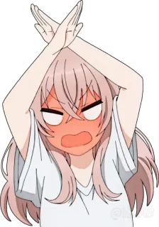 🙅‍♀ Anime, Bravo, Braços cruzados, Desaprovação telegram sticker