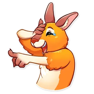 😂 Kartun, Binatang, Tertawa, Menunjuk, Gembira, Meme, Ekspresi whatsapp sticker