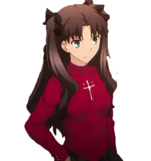 😠 Rin Tohsaka Fate/stay night anime, character, girl, cute, illustration, cartoon, fate, rintohsaka telegram sticker