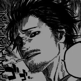 ⚫️ Manga, Fumeur, Homme, Cigarette, Portrait, BD whatsapp sticker