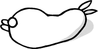 😒 blob, cute, simple, minimalist, cartoon, character telegram sticker