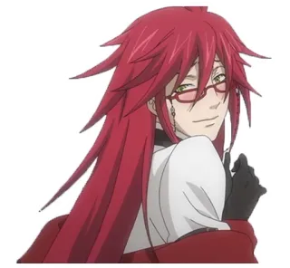 😉 Grell Sutcliff Black Butler Аниме, Мультфильм, Персонаж, Black Butler, Грелль Сатклифф telegram sticker
