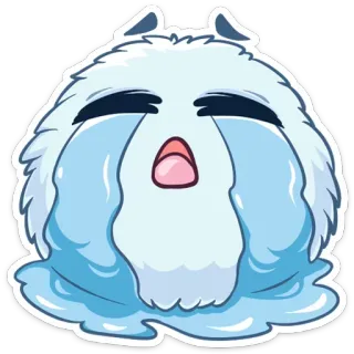 😭 哭泣, 悲伤, 眼泪, 情绪化, 卡通 telegram sticker