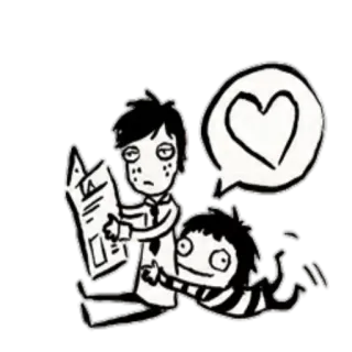 😍 Cartone animato, Amore, Cuore, Abbraccio, Affetto, Amicizia, Lettura telegram sticker