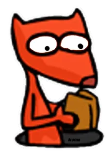 📚 Dessin animé, Animal, Renard, Lecture, Mignon, Drôle telegram sticker