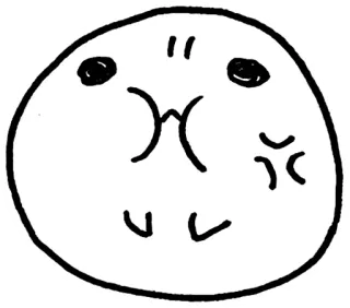 😠 лицо, злой, мультяшный, выражение, раздраженный whatsapp sticker