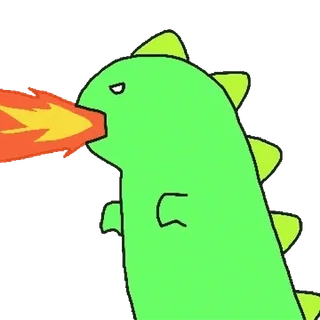 💬 dinossauro, fogo, monstro, dragão, desenho animado telegram sticker