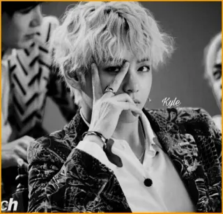 🕯 Kyle kpop, v, bts, koreaans, muziek, idool, zanger, portret telegram sticker