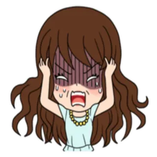 😡 в стрессе, мультик, женщина, паника, расстроена, взволнована telegram sticker