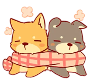🐶 หมา, น่ารัก, สัตว์, ผ้าพันคอ, มิตรภาพ, การ์ตูน telegram sticker