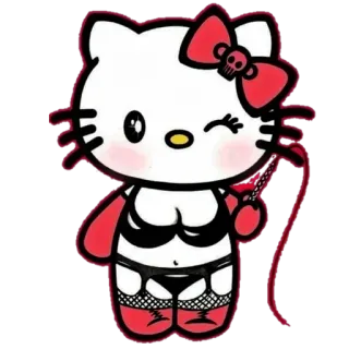 😇 Hello Kitty Hello Kitty, Аниме, Череп, Сексуальный, Мультфильм telegram sticker