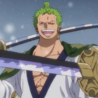 🌽 Roronoa Zoro One Piece anime, swordsman, pirate, character, manga telegram sticker