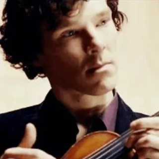 🔎 Sherlock Holmes Sherlock sherlock holmes, benedict cumberbatch, violon, sherlock whatsapp sticker