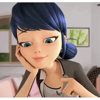 😅 Marinette Dupain-Cheng Miraculous: Tales of Ladybug & Cat Noir marinette, miraculous ladybug, dibujos animados, animado telegram sticker