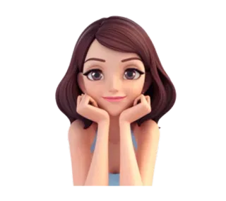 🙂 Dibujo animado, Niña, Mujer, Animación, Lindo, Personaje telegram sticker