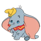 😔 Dumbo éléphant, mignon, dessin animé, Disney, animal telegram sticker
