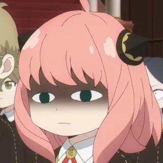 🥜 Anya Forger Spy x Family anya, spy x family, anime, manga, grappig gezicht, uitdrukking, cartoon telegram sticker