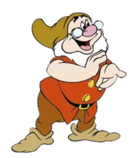 👏 Doc Snow White and the Seven Dwarfs Dotto, Nano, Biancaneve, Disney, Cartone animato, Occhiali telegram sticker