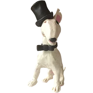 🎩 dog, bull terrier, pet, animal, hat telegram sticker