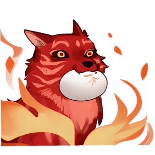 😋 고양이, 불, 동물, 밈, 만화, 일러스트 telegram sticker
