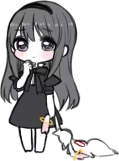 😒 Anime, Menina, triste, fofa, Anjo telegram sticker