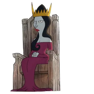 👸 Queen Dagmar Disenchantment ราชินี, บัลลังก์, การ์ตูน, ปีศาจ, ดักมาร์, Disenchantment telegram sticker