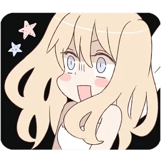 😨 Anime fille, Dessin animé, Cheveux blonds, Illustration, Mignon, Kawaii telegram sticker