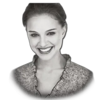 😆 Natalie Portman actress, celebrity, portrait, woman, smile telegram sticker