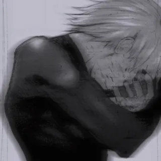 🖤 Ken Kaneki Tokyo Ghoul anime, manga, ghoul, sad, kaneki, ken, tokyo whatsapp sticker