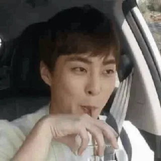 😎 person, drinking, car, Asian, man, portrait telegram sticker