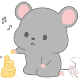 🐀 мышь, животное, милый, мультфильм, сыр, леденец telegram sticker