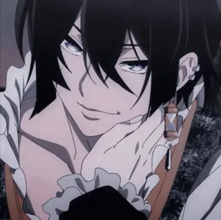 😏 anime, character, man, earring, smile telegram sticker