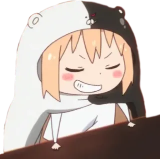 😆 Anime, Niedlich, Charakter, Hoodie, Bär, Ausdruck telegram sticker