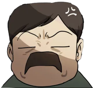 😠 en colère, dessin animé, homme, visage, expression, contrarié telegram sticker