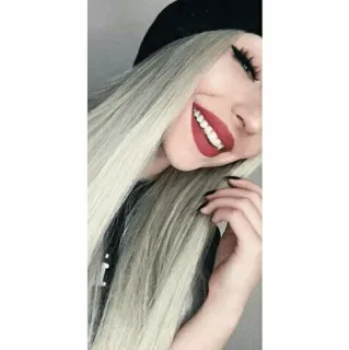 😁 mujer, sonrisa, retrato, belleza, pelo telegram sticker