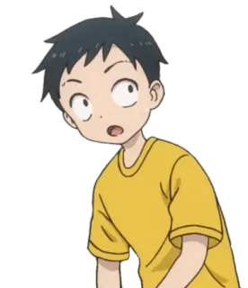 😦 anime, menino, desenho animado, personagem telegram sticker
