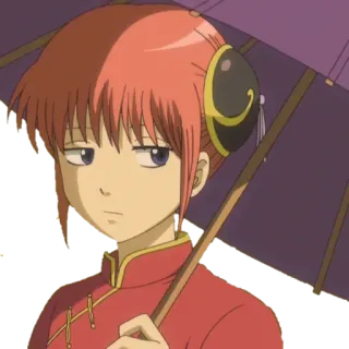 😒 Kagura Gintama Anime, Kagura, Gintama, Parasol, Kobieta whatsapp sticker
