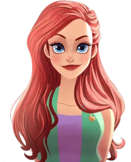 👸 Ariel мультфильм, русалка, дисней, девушка, персонаж telegram sticker