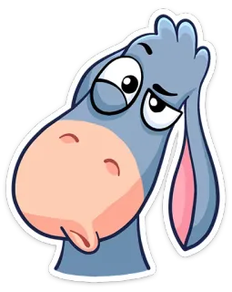 😬 ロバ, 漫画, 動物, 悲しい, ステッカー telegram sticker