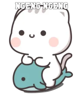 🙂 NGENG NGENG 고양이, 동물, 귀여운, 카와이, 고래, 만화 telegram sticker