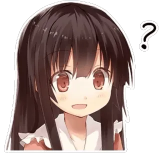 🤔 anime, girl, question mark, cute, manga telegram sticker