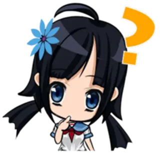 🤔 치비, 애니메이션, 물음표, 의심, 귀여운, 만화, 카와이 telegram sticker
