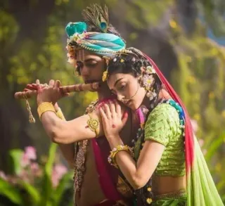 💕 Radha Krishna Hinduism, deity, love, couple, indian, religious telegram sticker