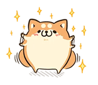 🐶 Hund, Shiba Inu, süß, Glitzer, Tier, Aufkleber telegram sticker