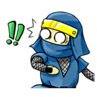 ❗ Ninja, Dessin animé, Sticker, Mascotte, Alerte telegram sticker